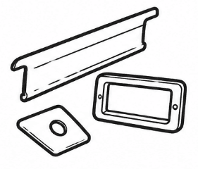 Interior trim plastic parts.